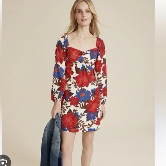 Maurices Dresses & Skirts - Maurices Vibrant Red and Blue Floral Midi Dress 1X New